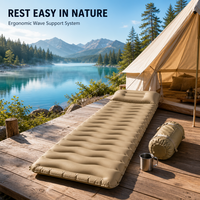 Matelas de couchage gonflable en TPU avec gonfleur intégré, matelas pneumatique imperméable avec oreiller, portable, 4 saisons, camping, randonnée, plage