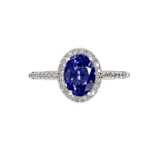 Elegante anillo de compromiso de Plata de Ley 925 para mujer, Halo de moissanita Original, zafiro sintético, joyería personalizada, Diamante de corte ovalado - Product Image 3