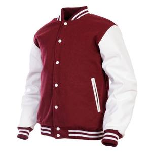 Venta al por mayor de alta calidad personalizada béisbol Letterman chaquetas abrigo de invierno lana cuerpo cuero manga bombardero Chicago chaqueta de los hombres - Product Image 1
