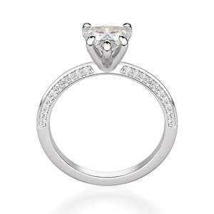 Heart Cut Pave Set Moissanite Anillo de compromiso - Product Image 2