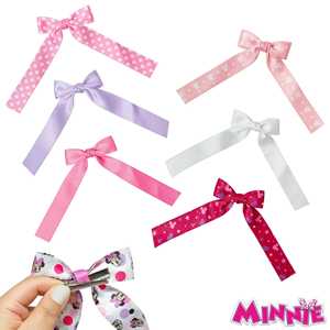 Lot de 7 pinces à cheveux imprimées Minnie à longue queue pour filles, accessoires mignons pour enfants de 3 ans et plus, vente en gros - Product Image 1