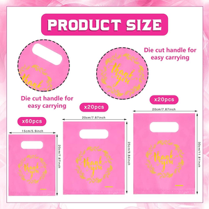 Sacs à gousset latéral en plastique PEBD/PEHD découpé à l'emporte-pièce avec logo personnalisé pour boutique de cadeaux et emballage de friandises pour bonbons - Product Image 6