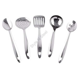 Ensemble d'outils de cuisine de qualité supérieure en acier inoxydable de 5 pièces au design classique - Product Image 1