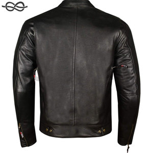 Veste de moto pour homme en cuir de buffle naturel de qualité supérieure Armure CE Poches dissimulées pour pistolet Style motard Noir Taille S - Product Image 5