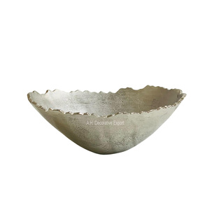 New Design Aluminium Fruits Bowl Home Kitchen Decorative Broken <b>Edges</b> Bowl for Wedding Centerpiece Salad Mixing Dough Bowl - Product Image 4
