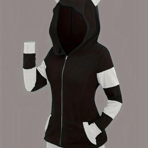 Nouveau été âge réduisant la vitalité sport loisirs ample surdimensionné à manches courtes couleur unie kangourou sac cordon à capuche - Product Image 1