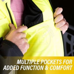 Chaqueta de Seguridad de Alta Visibilidad ANSI Clase 1 para Hombre, Chaqueta Cortavientos Reflectante de Invierno para Trabajo y Ciclismo, Mangas Largas, Logotipo Personalizado - Product Image 4