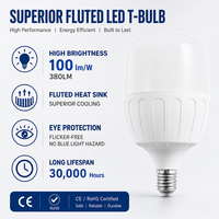 Ampoule LED T60 à colonne rayée haute puissance 10W, forme T, E27 B22 AC85-265V, économie d'énergie, protection des yeux, pour chambre, balcon, véranda
