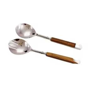 Nuevo diseño de juego de cubiertos de metal Cubiertos Servidor de ensalada con mango cómodo para uso en hoteles y cocinas - Product Image 1