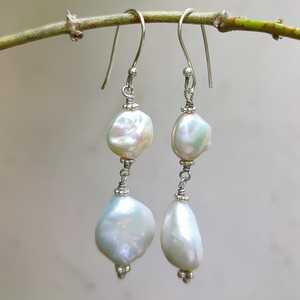 Pendientes Colgantes de Perlas Barrocas, Joyería Boho Hecha a Mano, Plata de Ley, Regalo para Ella en Cumpleaños, Aniversario, Navidad, Día de San Valentín - Product Image 3