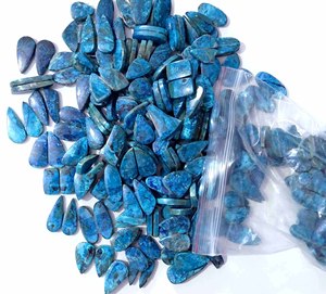 Paire de shattuckite naturelle Cabochon de pierres précieuses en vrac Vente en gros Paire de shattuckite Pierres précieuses en vrac pour la fabrication de bijoux - Product Image 6