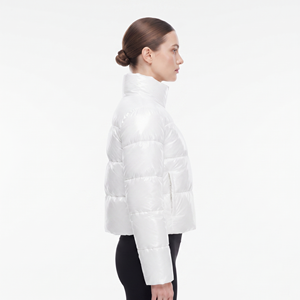 Custom Short Quilted Hooded <b>Crop</b> Puffer Bubble <b>Jacket</b> Women Winter Duck Down Warm Top Coats Oversize Outwear - Product Image 2