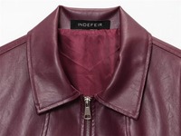 Damen 2026 Neue Amerikanische Retro Einfache Revers Burgunderrote Kunstleder Winterjacke mit Reißverschluss Dicke Street-Fashion-Jacke