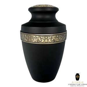 Urne funéraire de luxe personnalisable, écologique, de style européen et américain, noire et dorée, pour cendres humaines - Product Image 2