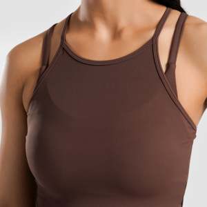 เสื้อกั๊กออกกำลังกายผ้าถักสีน้ำตาล - Product Image 6