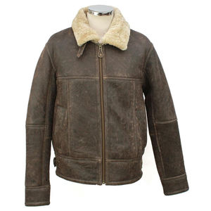 Chaqueta de Cuero de Oveja de Primera Calidad OEM para Hombre, Chaqueta de Piloto, Chaqueta de Invierno Vintage, Abrigo de Cuero Cálido para Hombre - Product Image 4