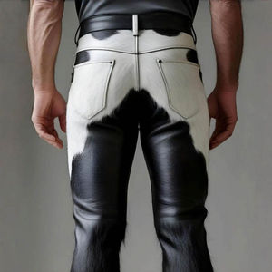 Pantalones de Cuero Vacuno de Alta Calidad, Diseño Liso, Ligeros y Cómodos - Product Image 3