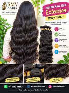 12A Grade Raw Indian Human 100% Unprocessed Virgin Remy Human Hair Weaving 100g Machine Double Weft From Tamil Nadu - Product Image 6