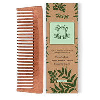 Peignes à cheveux en bois avec logo personnalisé | Idéal pour les marques privées et les marques Peigne en bois Kacchi Neem par AYAANS
