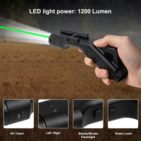 Combo de viseur laser vert rechargeable, viseur point vert tactique, lampe torche LED pour la chasse