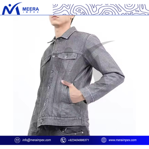 OEM Wholesale Button Style <b>Denim</b> <b>Jacket</b> For Men High Quality Custom Fabric Turn Down Neck Plus Size Streetwear <b>Denim</b> <b>Jacket</b> - Product Image 3