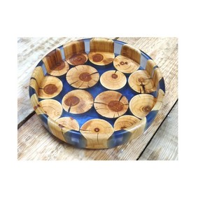 Bol en résine époxy Bols à joint en bois de couleur personnalisée Ustensiles de cuisine polyvalents disponibles en différentes tailles pour la décoration de table - Product Image 2