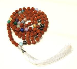 พรีเมี่ยมโยคะเครื่องประดับ Rudraksha ธรรมชาติ8มิลลิเมตร108ผูกปมมาลาสวดมนต์ลูกปัดแฮนด์เมดศิลปินอินเดียลูกปัดสร้อยคอ - Product Image 5