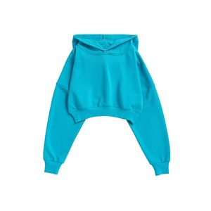 Sudadera Corta con Capucha de Alta Calidad para Mujer, Logotipo Personalizado OEM, Ropa Casual de Calle, Sudadera Deportiva Transpirable, Ecológica, con Estampado Lavado al Ácido - Product Image 5