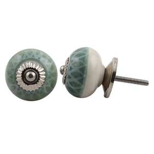 Tiradores de cajón de cerámica para armario, tiradores de armario verde con flores para baño, 3,81 cm, CK-746, nuevo diseño, venta al por mayor - Product Image 2