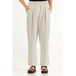 Pantalon en crêpe coupe ajustée WM-TRC-SS26-611 avec décoration boutonnée - Product Image 3