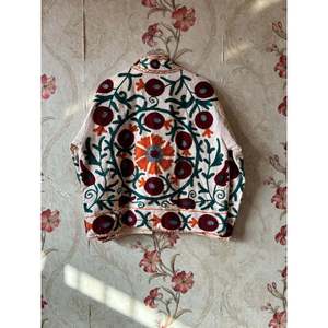 Vintage-Inspired Quilted Embroidered Leather <b>Jacket</b> for Ladies Floral Blazer Reversible <b>Suede</b> Short Length for Spring Autumn - Product Image 4
