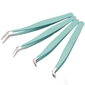 Pinces à cils à pointe en fibre, étiquette privée, fabrication personnalisée, pinces à cils à pointe en fibre droite pour un confort professionnel des cils - Product Image 1