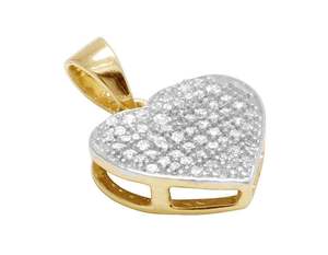 Bling Bling coupe ronde Moissanite diamant clouté en argent 925 en forme de coeur pendentifs fins et breloques pour hommes - Product Image 2