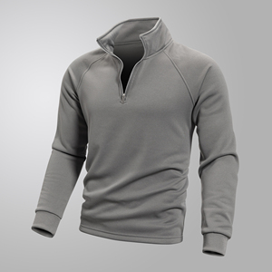 Custom Men's Porter Hoodies with 14 Zip <b>Mock</b> <b>Neck</b> Polyester Cotton Fleece Pullover Sweatshirt Printed Pattern for Autumn Jogging - Product Image 1