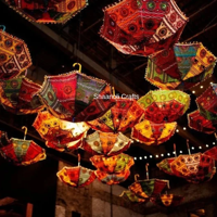 Parasols indiens neufs, petits, brodés, à main, décoratifs, pour mariage, décoration extérieure, fête de mariage, décoration de Noël, extérieur