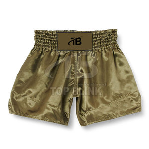 Shorts de Muay Thai de haute qualité avec taille élastique, motif uni sportif, séchage rapide, Spandex/Polyester, design de logo personnalisable - Product Image 1