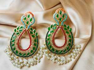 Pendientes Étnicos de Estilo Indio para Mujer, Chapados en Oro con Circonita, Joyería de Alta Calidad para Bodas, Fiestas y Regalos - Product Image 2