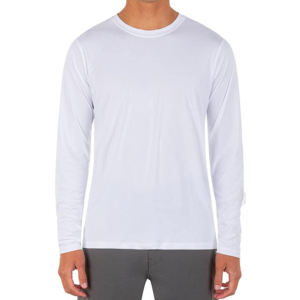 Vêtement de compression uni de couleur unie, haut de sport, logo personnalisé, manches longues, rashguard UPF50+, polyester/nylon - Product Image 3