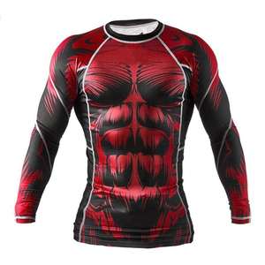 Wholesale Quick Dry Compression MMA <b>Rash</b> <b>Guards</b> Custom Sublimation Long Sleeve for Surfing Boating & BJJ - Product Image 1