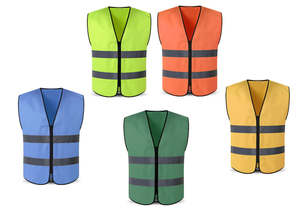 Veste de sécurité sans manches en polyester haute visibilité avec bande réfléchissante certifiée CE, séchage rapide pour les travailleurs de la construction et les travailleurs en extérieur - Product Image 4