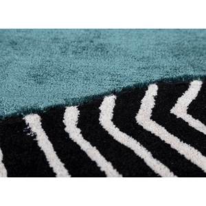 Alfombra Kilim Abstracta Adrift Gris y Negra, Tejida a Mano con Lana y Viscosa, Tejido Plano para el Hogar y el Pasillo-Tra-15223 - Product Image 3