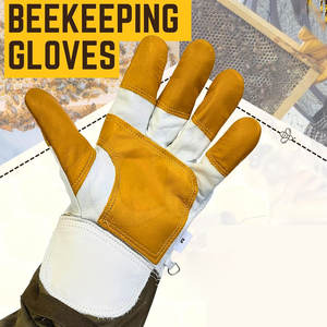 Guantes de apicultura de cuero personalizados de tamaño adulto equipo de seguridad resistente al calor - Product Image 5