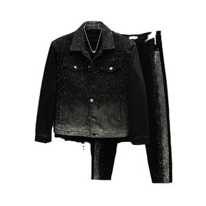 Vestes en jean pour hommes pour un style décontracté de rue, vêtements d'extérieur surdimensionnés, veste en jean à manches longues à boutons - Product Image 1