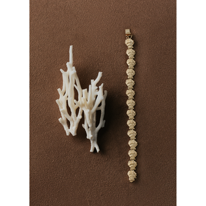 Eternity Shell <b>Beaded</b> <b>Bracelet</b> with Gold Plated Flower and Number Diamond Encrusted Religious Charm for Christian Gifts - Product Image 4