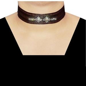Jeweljunk กำไลลูกปัดปรับได้สีดำลูกไม้ Choker หิน1108627สร้อยคอ - Product Image 1