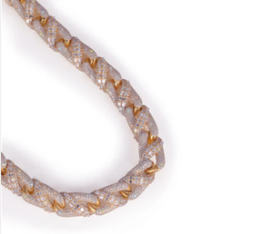 Collier en argent sterling avec pendentifs style hip-hop en moissanite VVS1, passe le testeur de diamants, chaîne cubaine bicolore à coupe baguette - Product Image 3