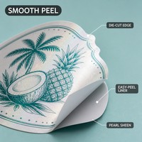 Étiquettes personnalisées pour bouteilles de boisson, blanc nacré scintillant, autocollantes, imperméables, en rouleau, impression numérique UV