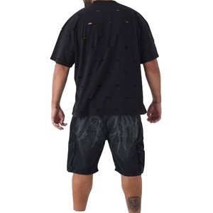 เสื้อยืดผู้ชายผ้าฝ้ายระบายอากาศได้ดีสีพื้น - Product Image 2