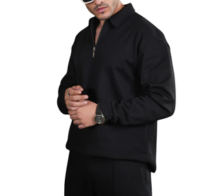 Conjunto Deportivo Unisex de Otoño, Estilo Urbano, Holgado, Sudadera Informal, Color Sólido, Algodón y Poliéster, Transpirable - Product Image 5