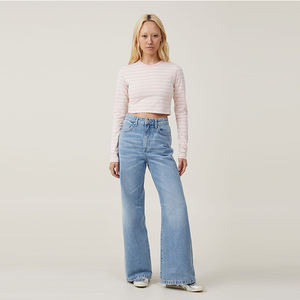 Camiseta de Verano para Mujer, Estilo Urbano, Corte Regular, Spandex/Algodón, Casual, Transpirable, Manga Larga, con Logotipo Personalizado - Product Image 3